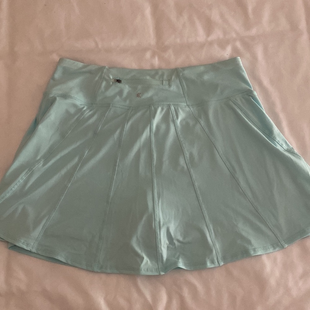 Light blue golf skirt SIZE L zipper in back - Picture 2 of 3